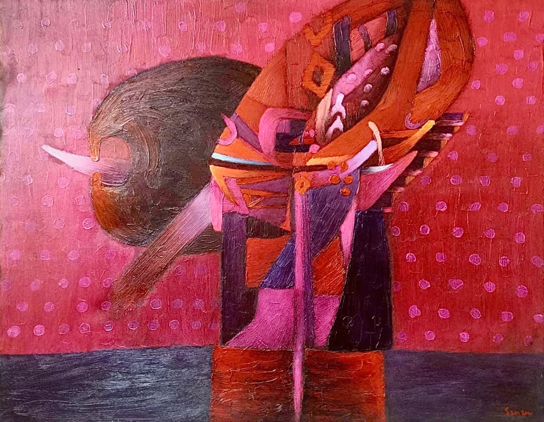 Fernando de Szyszlo Peruvian 1925 - 2018 ( Large  Oil on Canvas Painting) (1 of 4)