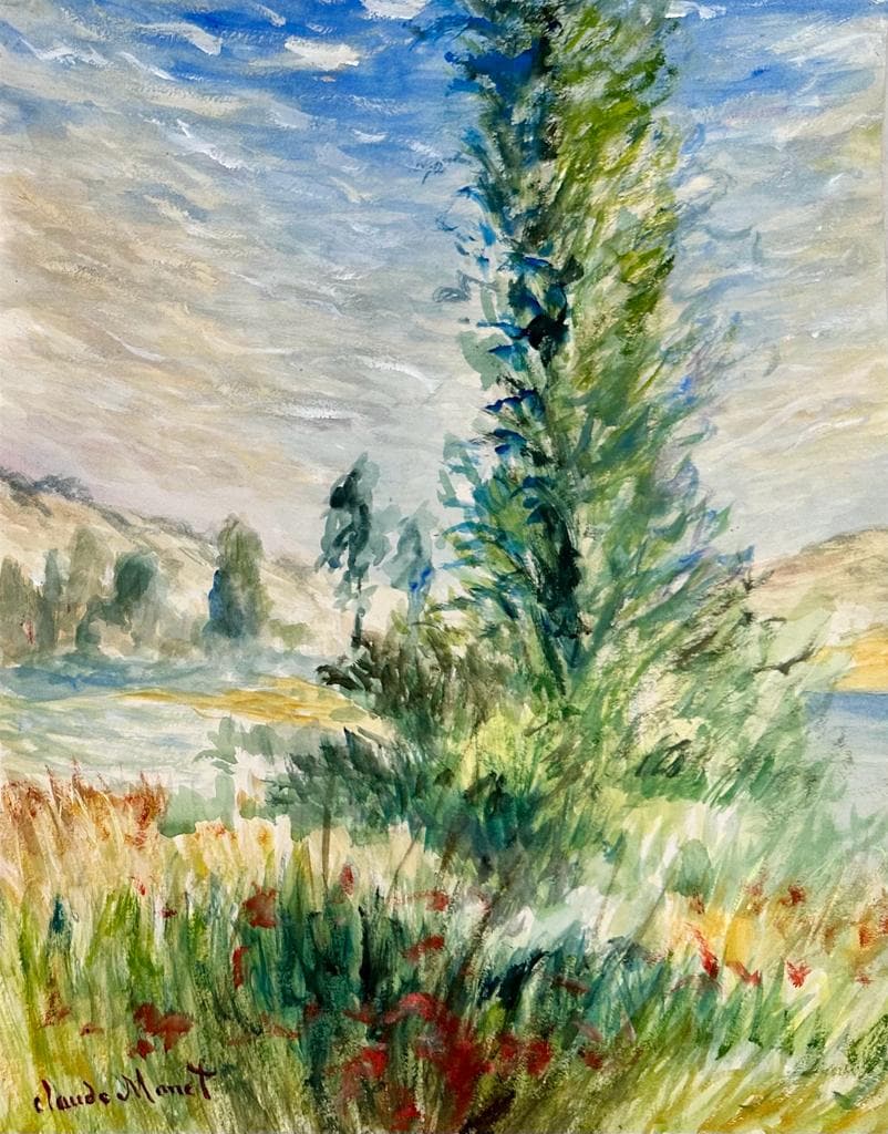 Claude Monet French 1840 - 1926 (Watercolor on paper Painting) style of (1 of 3)