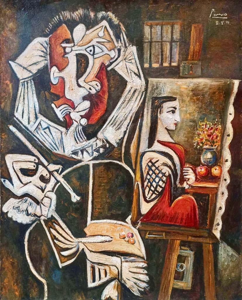 Pablo Picasso Spanish 1881 1973 (Large Oil on Canvas Painting) (1 of 4)