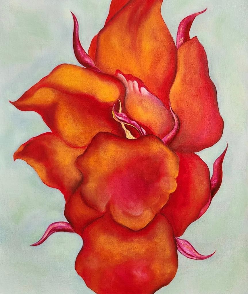 Georgia O'Keeffe American 1887 - 1986 ( Untitled Oil on Canvas Painting ) style of (1 of 3)