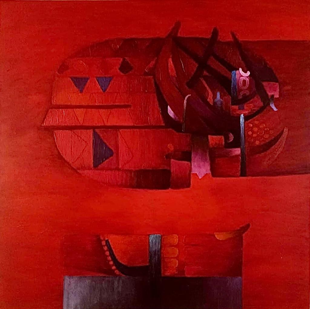 Fernando de Szyszlo Peruvian 1925 - 2018 ( Large Oil on Canvas Painting) (1 of 8)