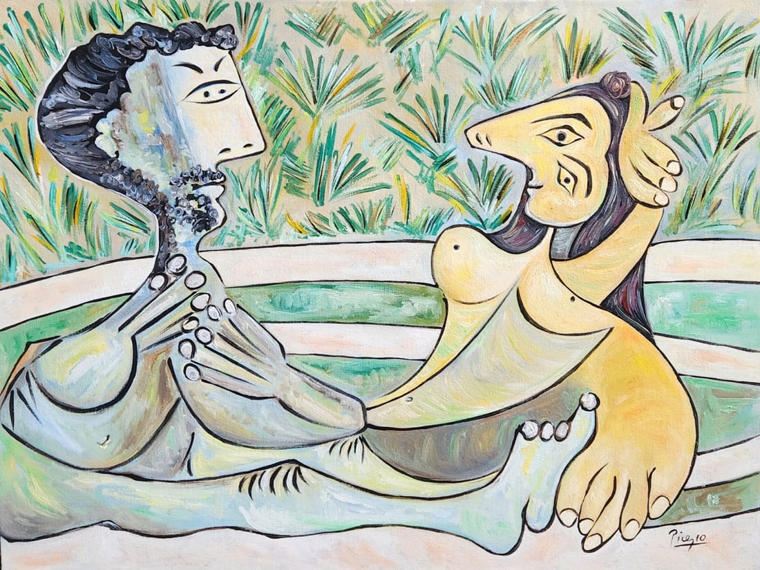 Pablo Picasso Spanish 1881 1973 (Oil on Canvas Painting) style of (1 of 4)