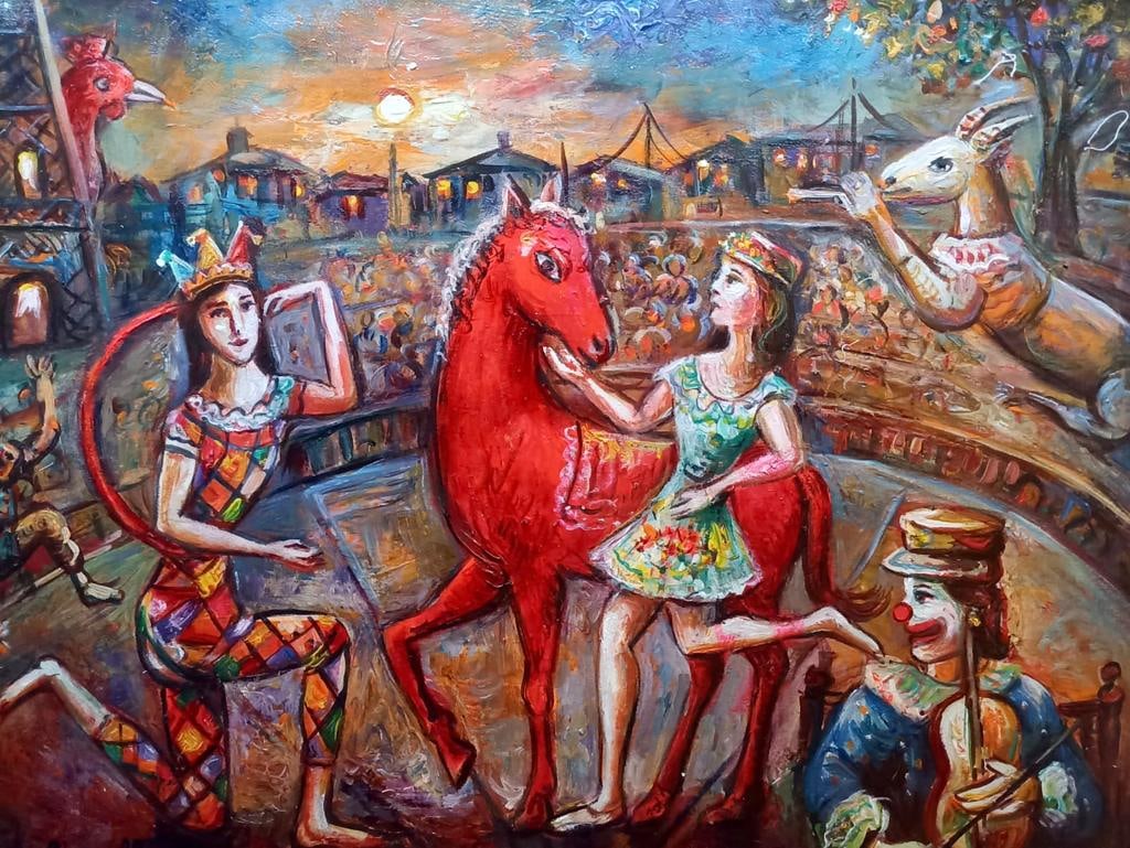 Marc Chagall Russian 1887 - 1985 ( Untitled Oil on Canvas Painting) (1 of 4)