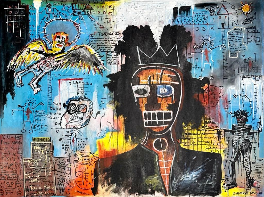 Jean Michel Basquiat American 1960 - 1988 ( Large / Untitled Acrylic on canvas Painting) (1 of 4)