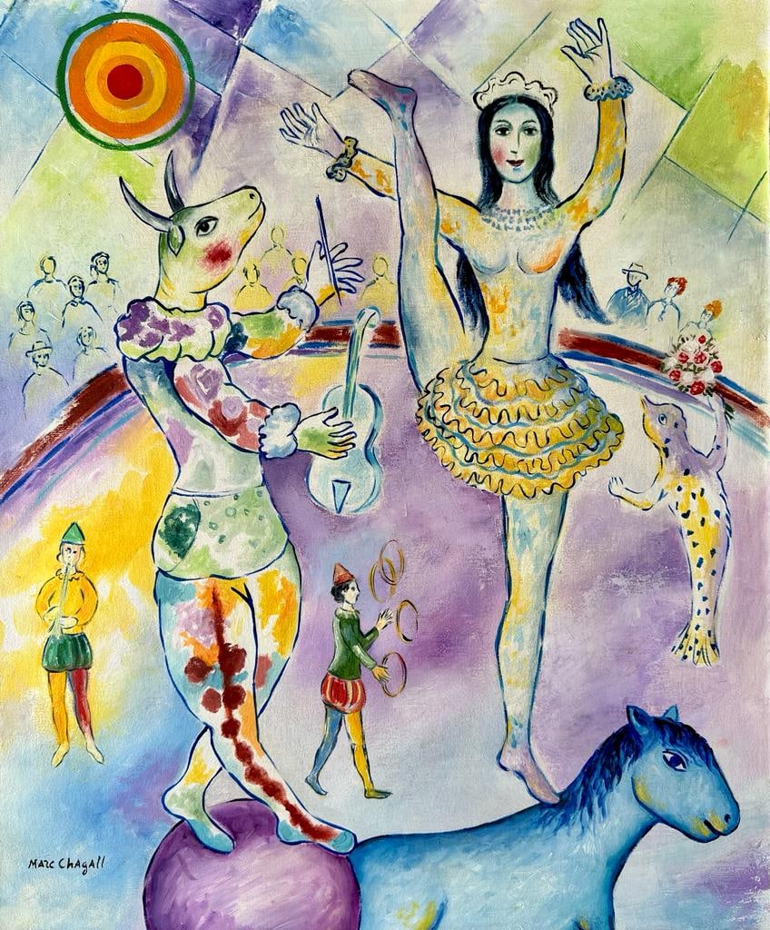 Marc Chagall Russian 1887 - 1985 (Untitled Oil on Canvas Painting) (1 of 3)