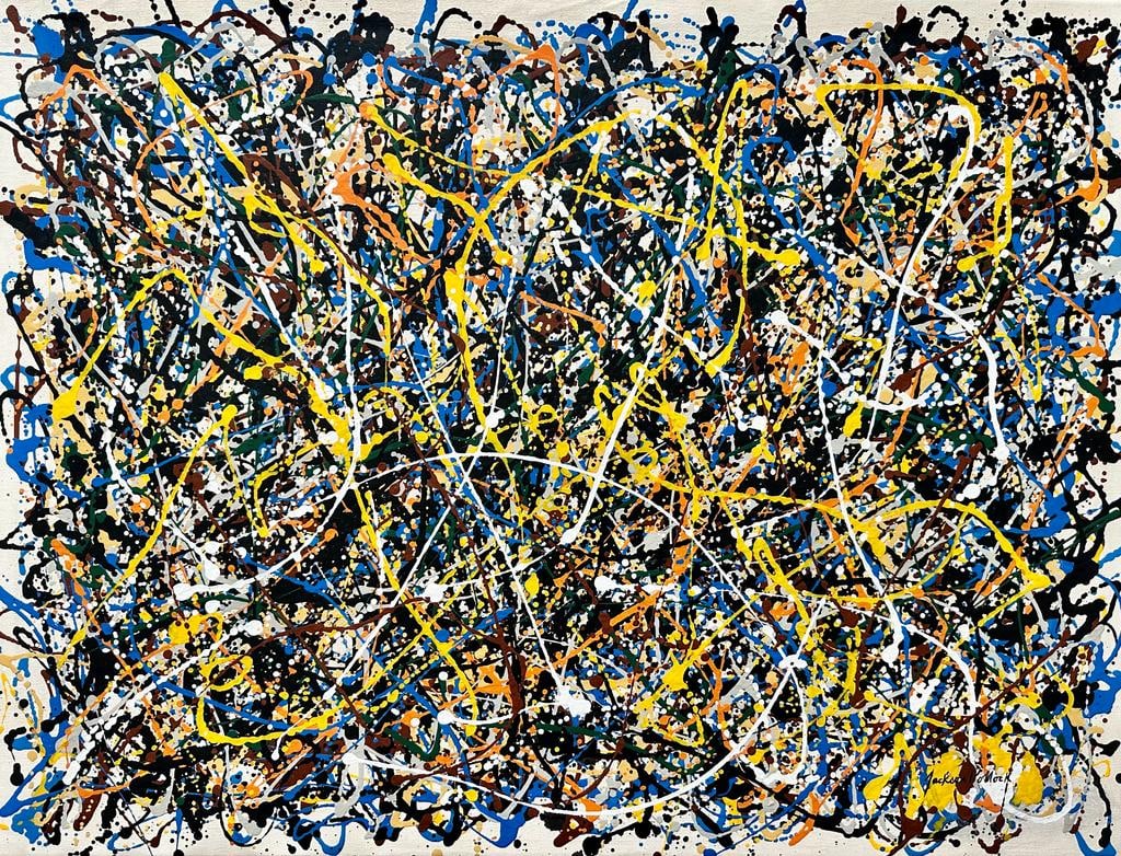 Jacksom Pollock American ( Large Oil on canvas Painting ) style of (1 of 5)