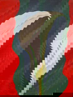 Georgia O'Keeffe American 1887 - 1986 ( Untitled Oil on Canvas Painting ): Beautiful Abstract Painting from American Artist .Measures: 30 x 24 Inches.Technique: Oil on Canvas Painting. Provenance: Private Collection New York Acquired Directly from the artist. The work is fra