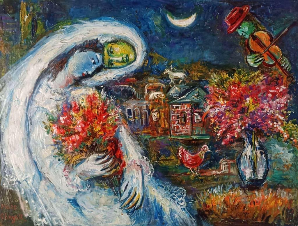 Marc Chagall Russian 1887 - 1985 (Oil on Canvas Painting) (1 of 5)