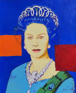 Andy Warhol American 1928-1987 ( Queen Elizabeth Acrylic on canvas Painting ): Beautiful Piece of art Hand Painted. Measures: 24 x 20 Inches. Provenance: Private Collection New York Artist Estate stamp. .Technique: Acrylic on canvas Painting .The painting is framed. Lived