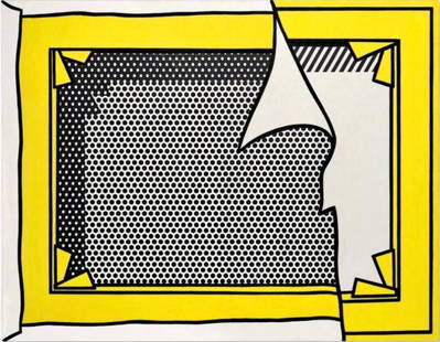 Roy Lichtenstein American 1923-1997 (Acrilic on canvas painting): Beautiful Pop Art Era Painting. Measures:23 x 31 Inches.Technique: Acrilic on canvas Painting.Provenance: Private collection New York . The work is framed. Live between: October 27, 1923 â€“ Sept