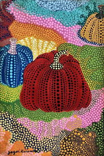 Yayoi Kusama Japanese 1929 (Oil on canvas painring): Beautiful Yayoi Kusama Painting. Measures: 24 x 16 Inches.Technique: Oil on canvas Painting.Provenance: Private collectionNew York. The work is framed. born 22 March 1929) is a Japanese contemporary a