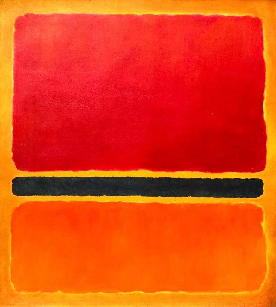 Mark Rothko Russian / American 1903 - 1970 ( Untitled Oil on canvas painting ) style of: Beautiful Abstract Painting from American Artist .Measures: 24 x 22 Inches.Technique: Oil on Canvas Painting. Provenance: Private Collection New York From a artist dealer. The work is framed. Live Bet