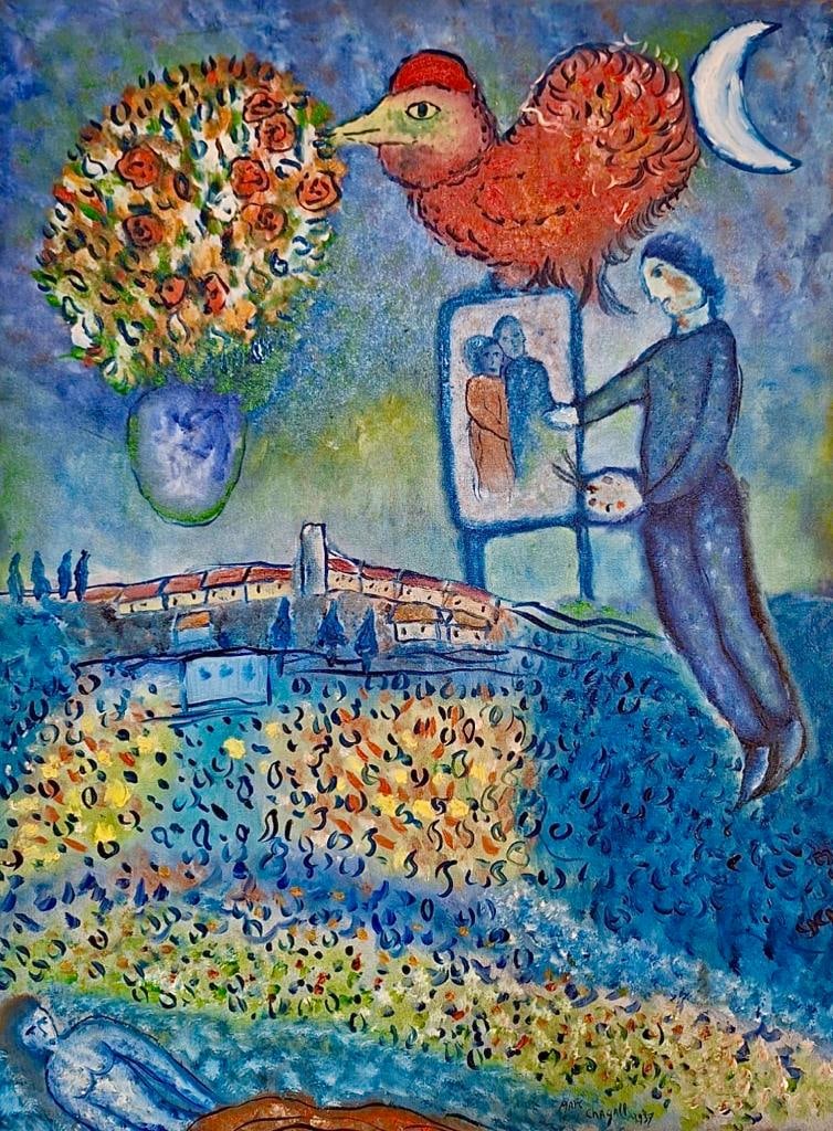 Marc Chagall Russian 1887 - 1985 ( Untitled Oil on Canvas Painting) (1 of 3)