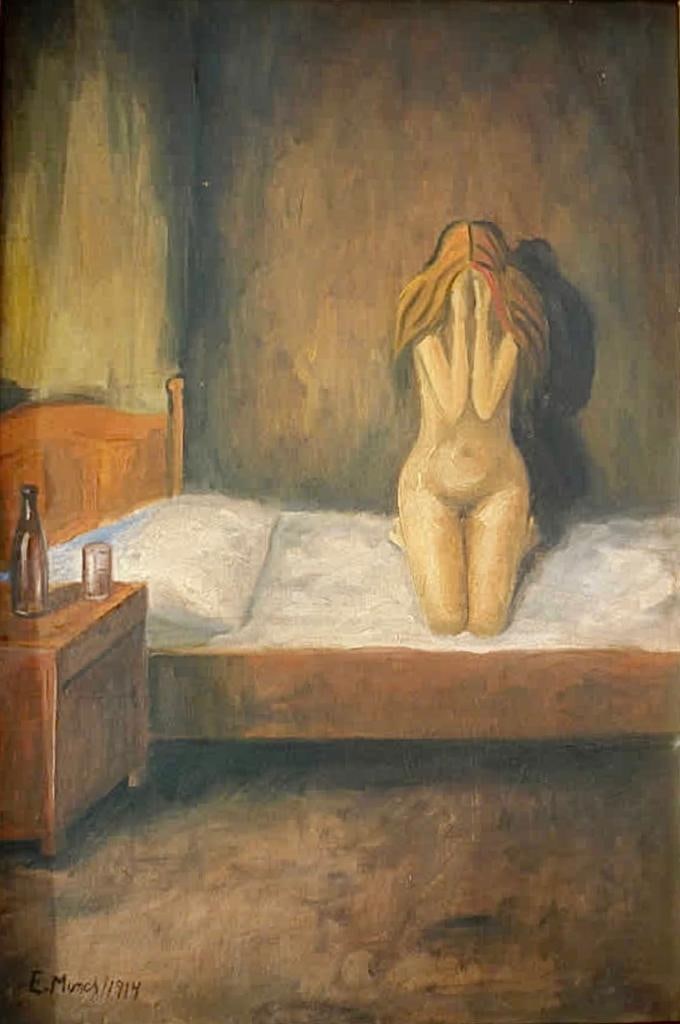 Edvard Munch Norwegian 1863-1944 (Oil on canvas Painting) style of: Beautiful European Painting. Measures: 19 x 15 Inches.Technique: Oil on canvas. Provenance: Private Collection French Acquired by family descent. The work is framed. Live between:12 December 1863 â��