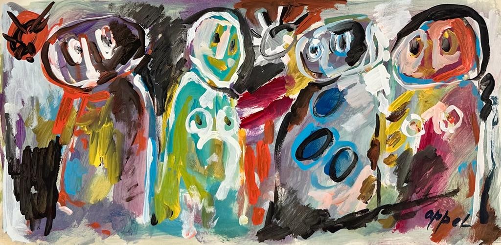 Karel Appel Dutch 1921-2006 (Gouache on paper Painting) (1 of 3)
