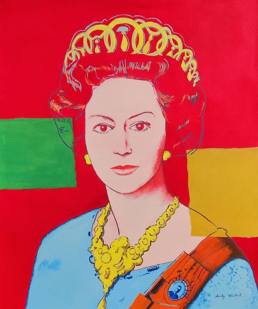 Andy Warhol American 1928-1987 ( Queen Elizabeth Acrylic on canvas Painting ) (1 of 4)