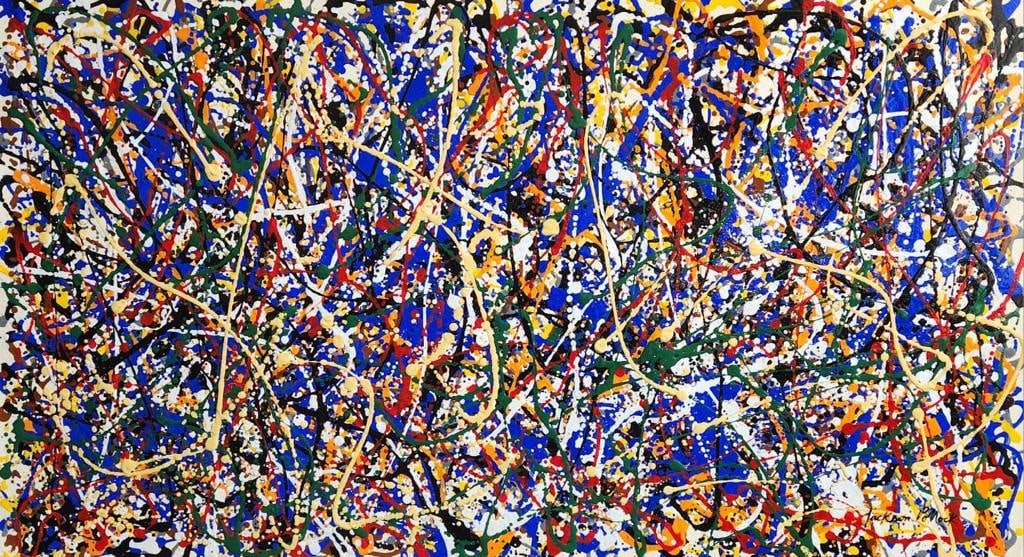 Jacksom Pollock American ( Large Oil on canvas Painting ) style of (1 of 4)