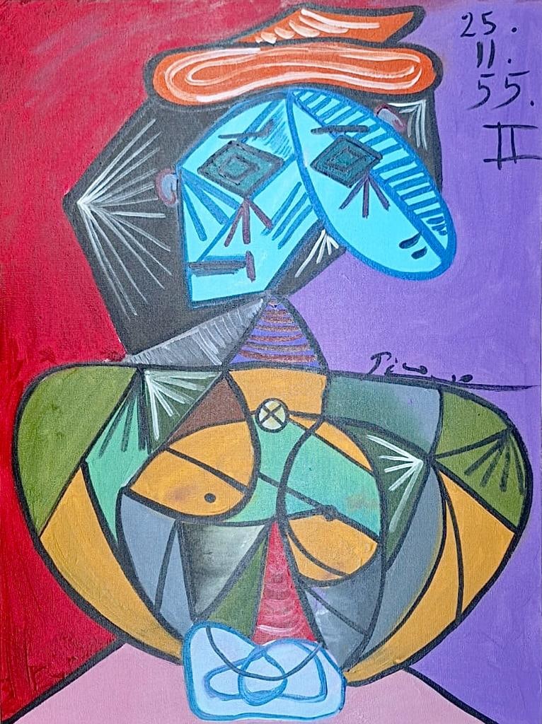 Pablo Picasso Spanish 1881 1973 (Oil on Canvas Painting) style of (1 of 5)