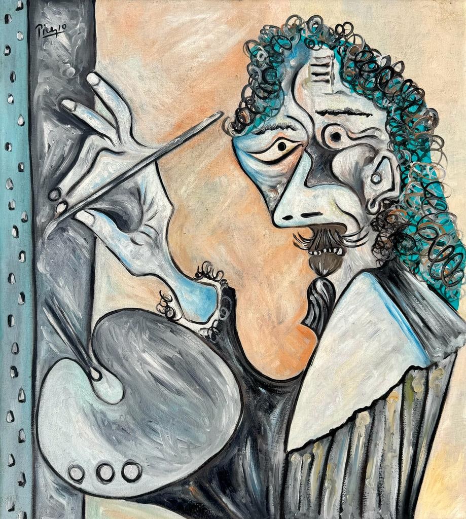 Pablo Picasso Spanish 1881 1973 (Oil on Canvas Painting) style of (1 of 4)