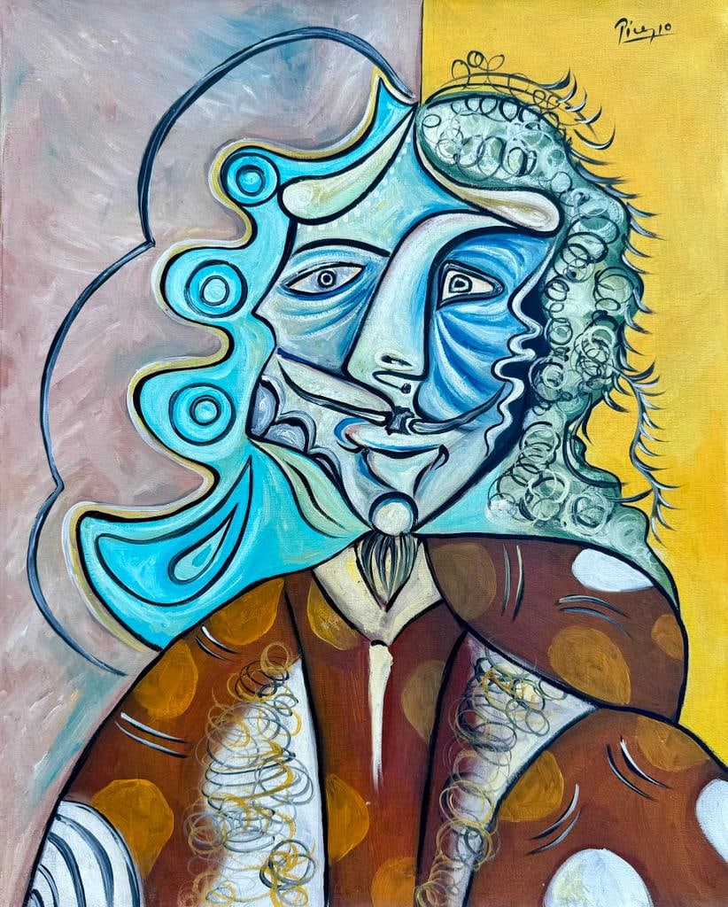Pablo Picasso Spanish 1881 1973 ( Oil on Canvas Painting) style of (1 of 4)
