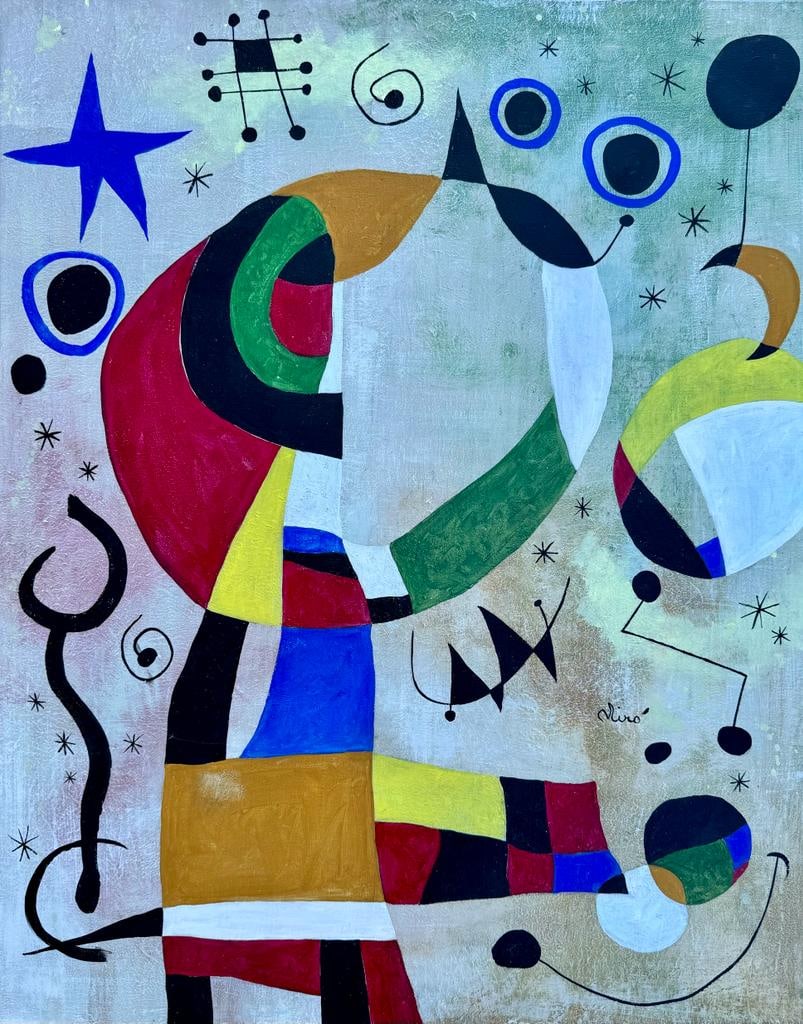 Joan Miro Spanish 1893 - 1983 ( Oil on Canvas Painting ) (1 of 5)