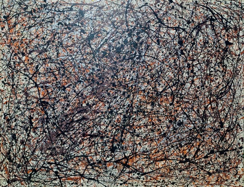 Jacksom Pollock American ( Large Oil on canvas Painting ) style of (1 of 5)