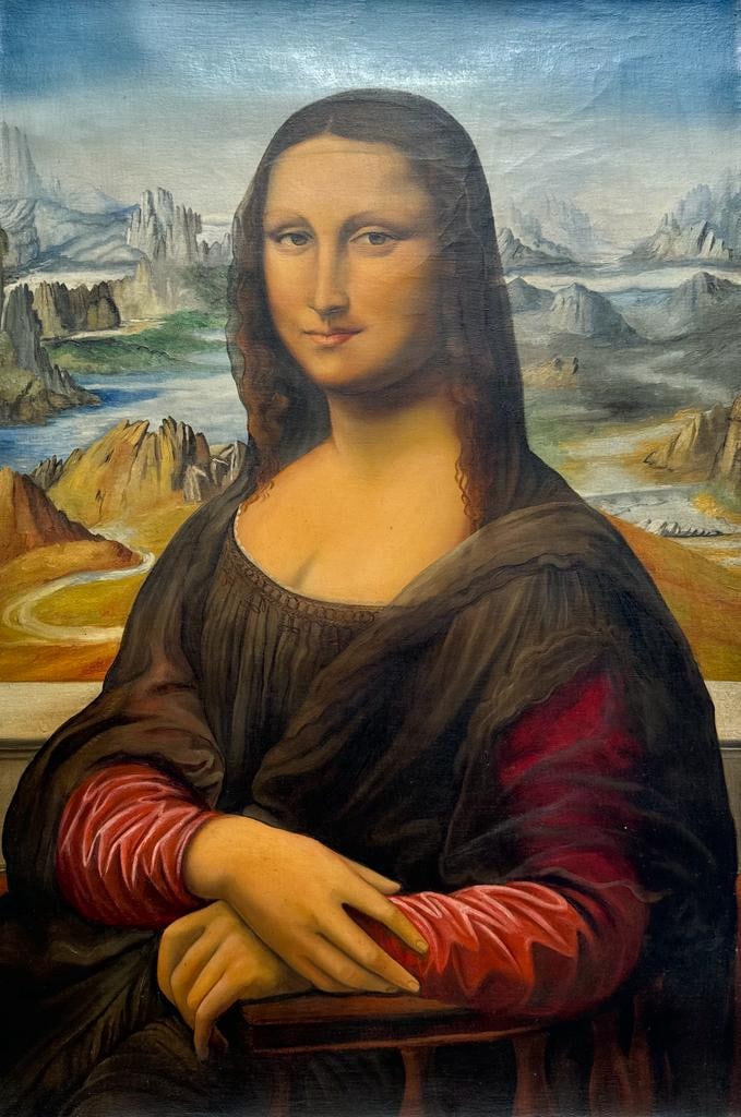 Copy of the Mona Lisa Oil Portrait After Leonardo Da Vinci 19th C (1 of 4)