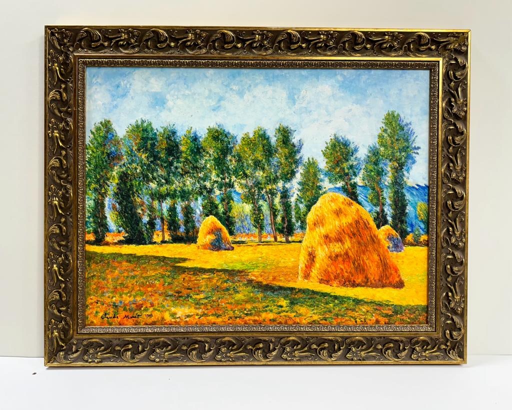 Claude Monet French 1840 - 1926 (Oil on canvas Painting) style of: Beautiful French Painting. Measures: 23 x 31 Inches.Technique: Oil on canvas. Provenance: Private Collection French Acquired by family descent. The work is framed. Live between:14 November 1840 5 Dece