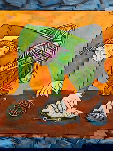Pablo Picasso Spanish 1881 1973 Oil On Canvas Painting COA Cubism Braque Juan Gris: A captivating oil on canvas painting, boasting dimensions of 20 x 15 inches. This remarkable piece comes with a distinguished provenance, having originated from a private collection in France. It was