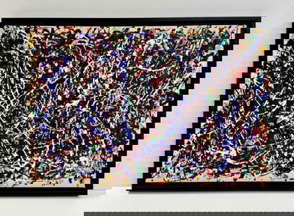 Jacksom Pollock American Oil on canvas Painting Appraisal Rothko Kline Era.: A stunning American Abstract Expressionist hand-painted artwork, measuring 18 x 25 inches. This piece comes from a Private Collection in New York, acquired by descent, Executed with the oil on canvas