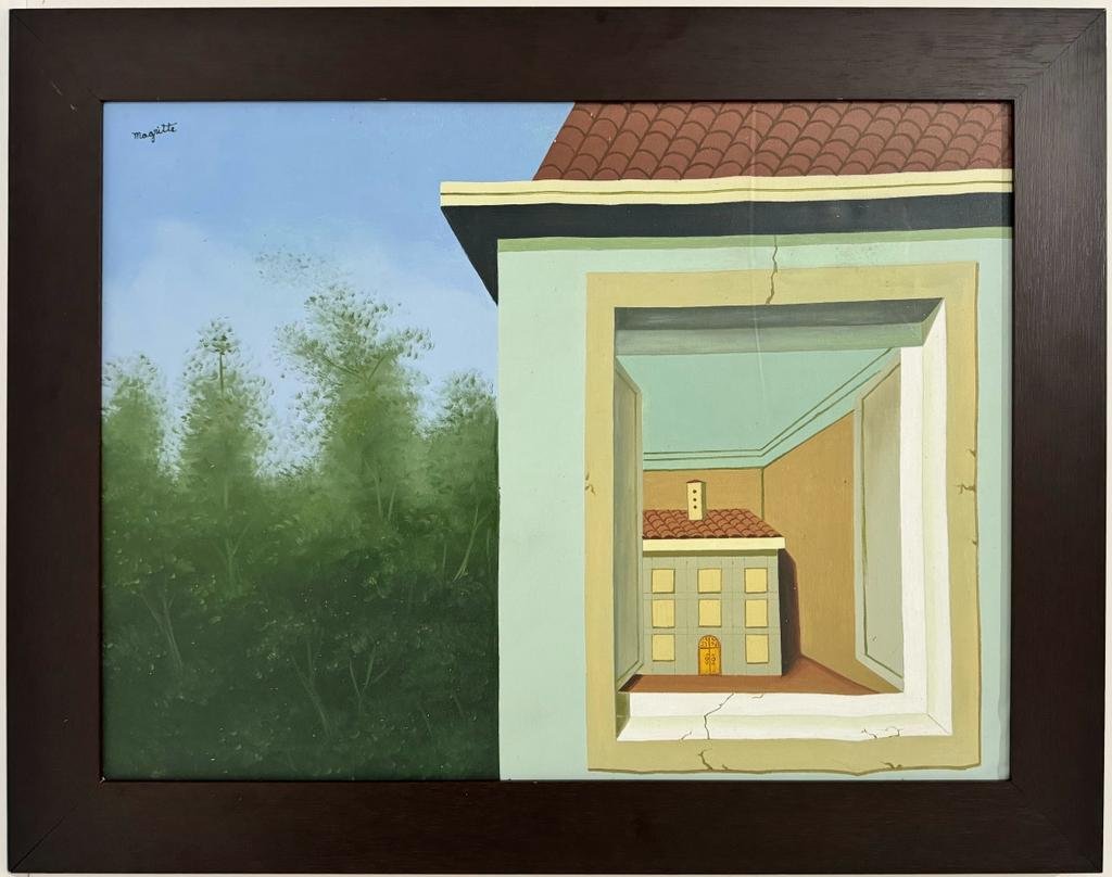 Rene Magritte Belgian 1898 - 1967 Untitled Gouache on paper Painting COA Dali Miro Chirico Era (1 of 7)