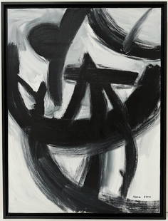 Franz Kline American Oil on canvas Painting COA Pollock. Rothko. Kline de Kooning Era: A monochromatic abstract oil painting measuring 30 x 24 inches, sourced from a private collection in New York. The artwork has a provenance link to a gallery representing the artist, evident from stam