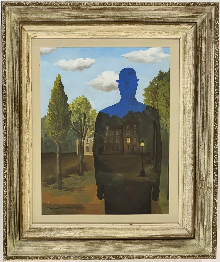 Rene Magritte Belgian 1898 - 1967 Untitled Oil on Canvas Painting COA Dali Miro Chirico Era (1 of 7)