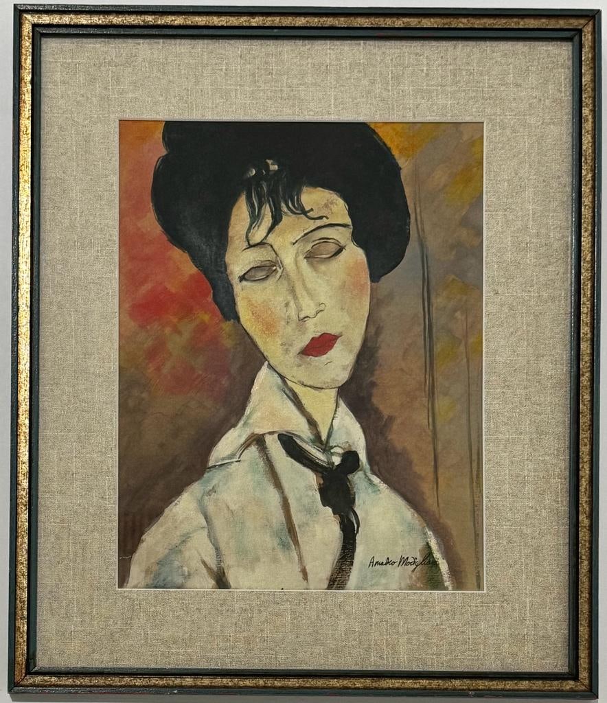 Amedeo Modigliani 1884 - 1920 Italian Watercolor on Paper. Modigliani. Utrillo.Brancusi Era (1 of 7)
