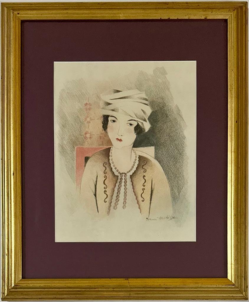 Amazing Henri Matisse 1869-1954 Pencil on Paper. Fauvist Derain Vlaminck Era: This exquisite portrait drawing captures the essence of a woman reminiscent of the Matisse era. The dimensions of the artwork are 13.5 x 11 inches, and the technique employed is pencil on paper. Origi