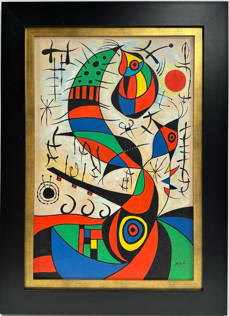 Joan Miro Spanish 1893 - 1983 Surrealism Dali Picasso era Oil on Canvas (1 of 9)