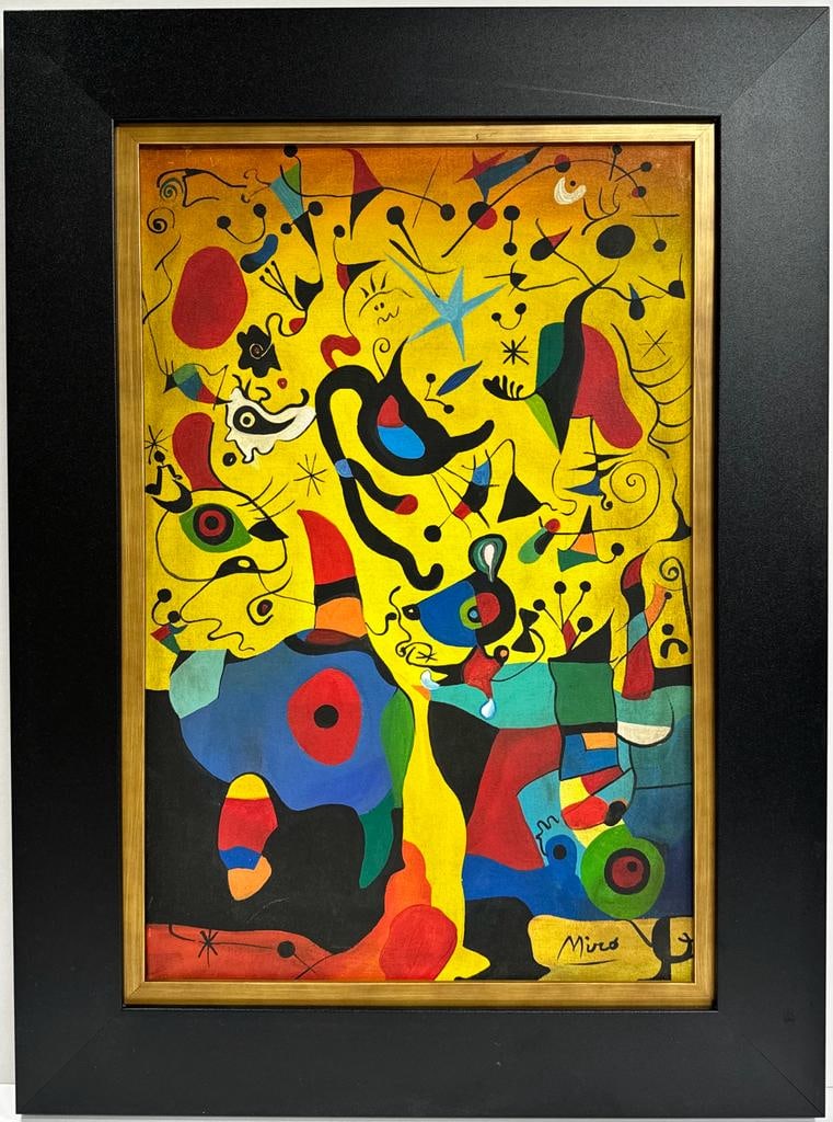 Joan Miro Spanish 1893 - 1983 Surrealism Dali Picasso era Oil on Canvas (1 of 9)