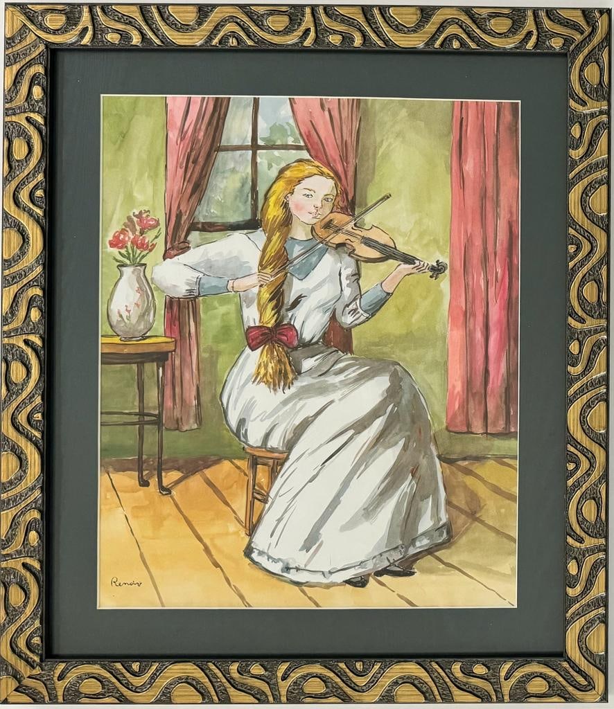 Pierre Auguste Renoir French 1841-1919 Monet Degas Matisse Era Watercolor on paper (1 of 6)