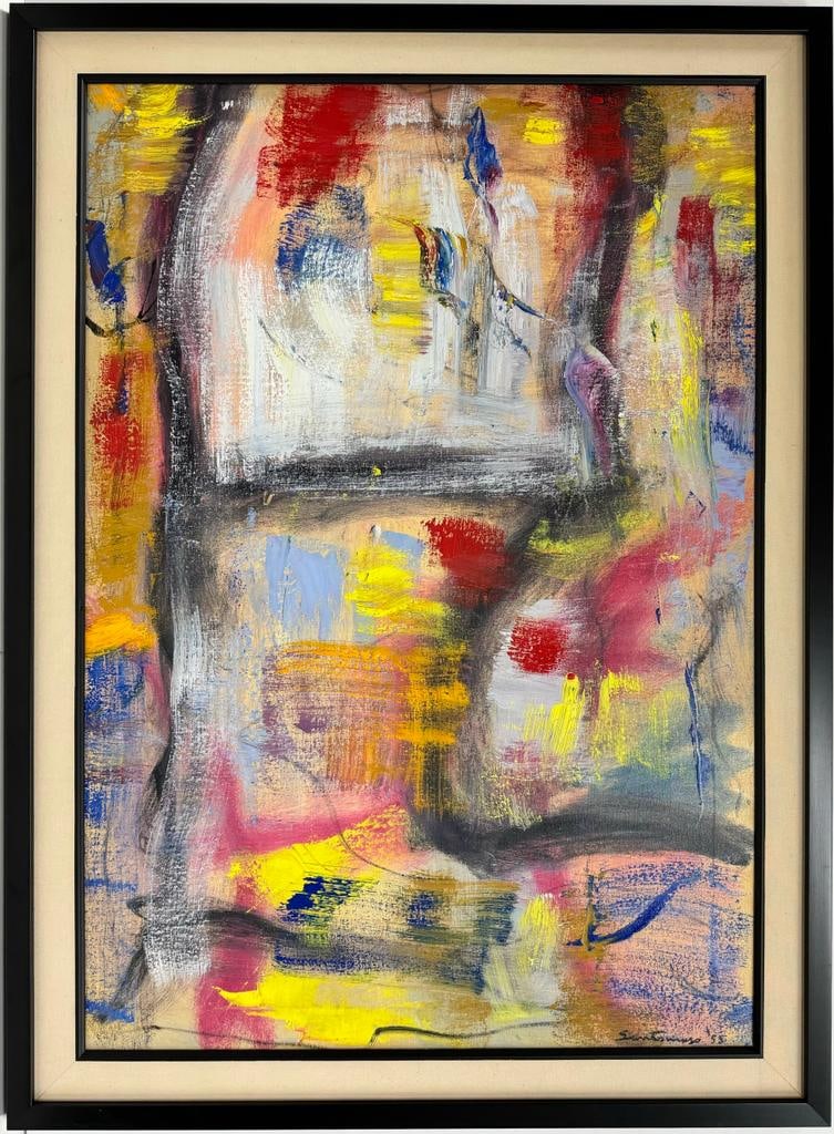 Giuseppe Santomaso 1907 - 1990 Italian Oil on Canvas Painting Abstract Gorky, Motherwell, Guston Era (1 of 7)