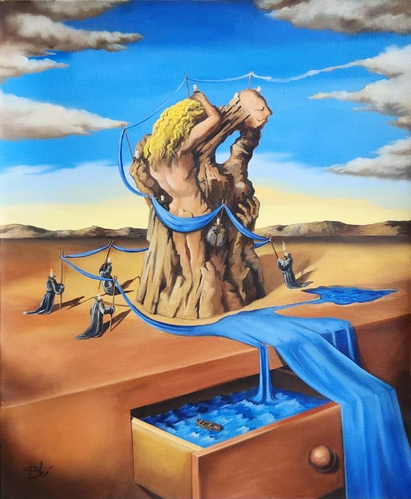 Salvador Dali Spanish 1904 - 1989 untitled Oil on Canvas Painting Surrealist Miro Magritte Era. (1 of 7)