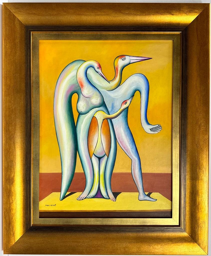 Max Ernst German 1891 - 1976 Oil on Canvas Painting Surrealist Magritte, Dali, Miro Era. (1 of 9)