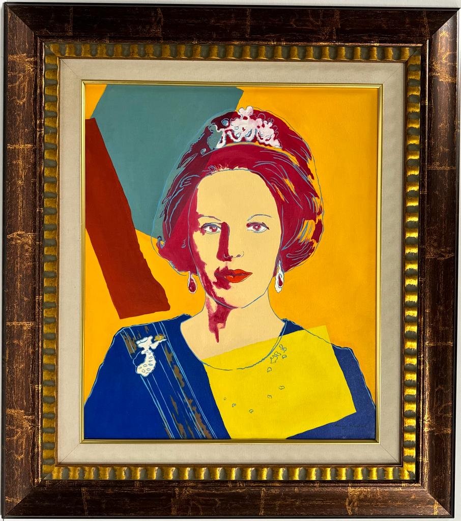 Andy Warhol American 1928-1987 Queen Beatrix Acrylic on Canvas Painting Pop Art Era (1 of 9)