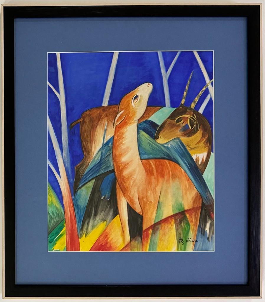 Franz Marc German 1880-1916 Watercolor on Paper Pablo Picasso, Delaunay Era (1 of 10)