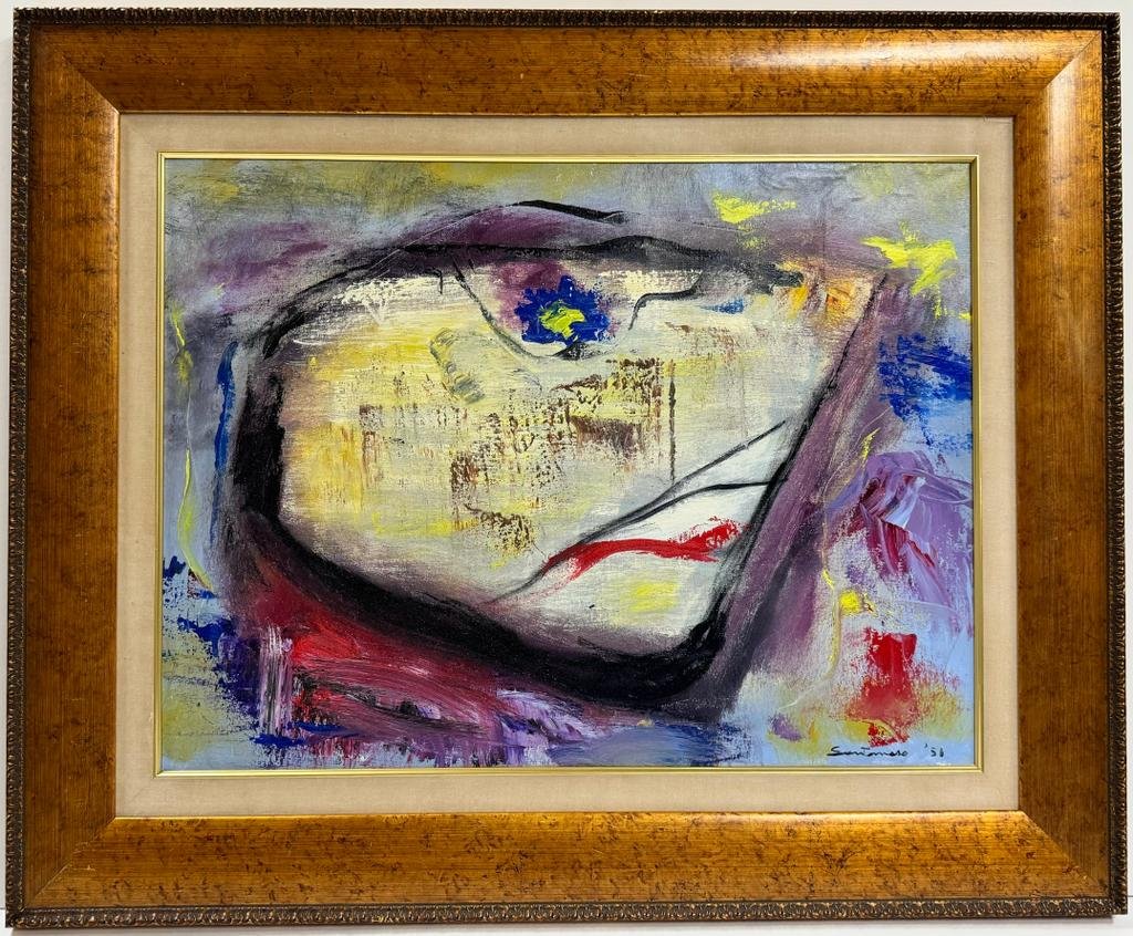 Giuseppe Santomaso 1907 - 1990 Italian Oil on Canvas Painting Abstract Gorky, Motherwell, Guston Era (1 of 9)