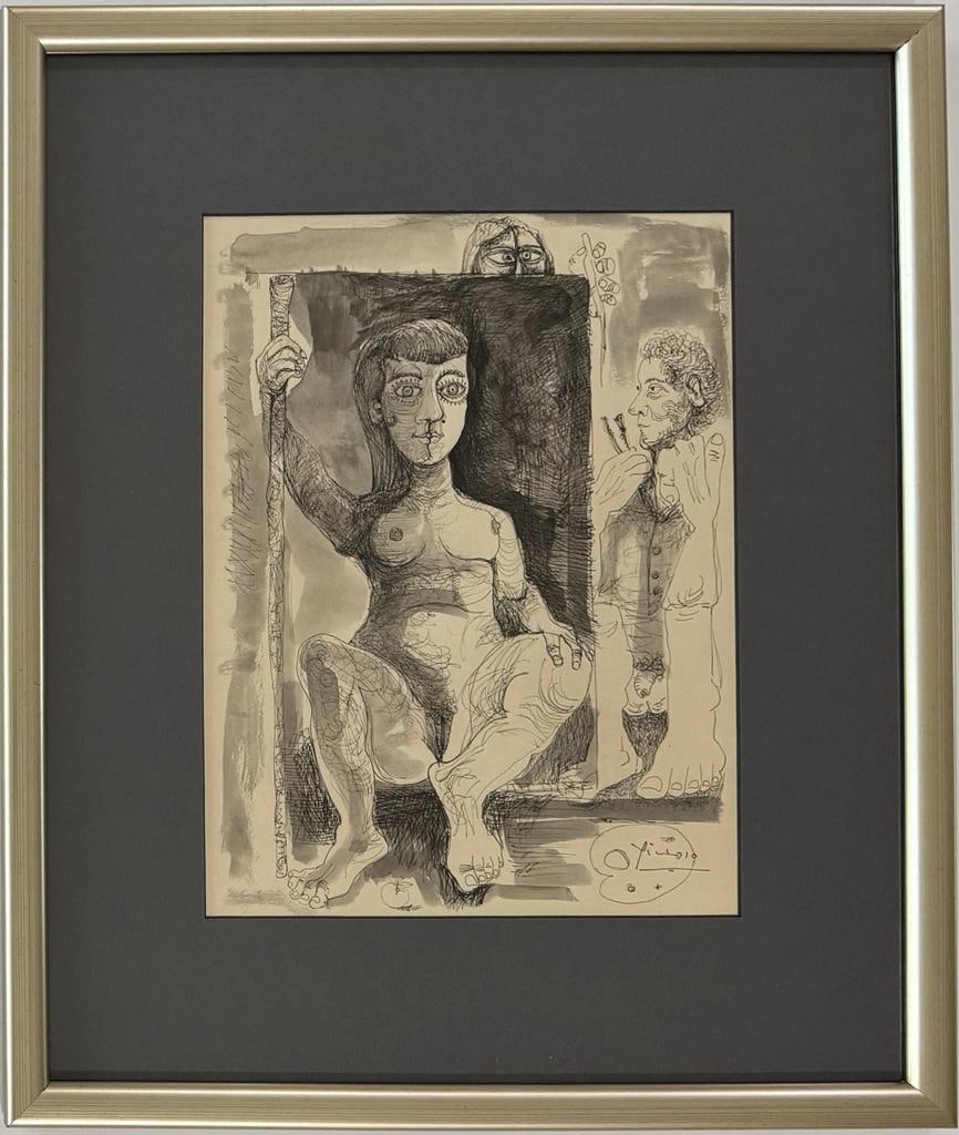 Pablo Picasso Spanish 1881 1973 Ink on Paper Drawing Dali , Magritte , Braque,Gris Cubism Era (1 of 6)