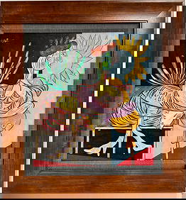 Pablo Picasso Spanish 1881 1973 Oil on Canvas Painting Dali , Magritte , Braque,Gris Cubism Era (1 of 7)