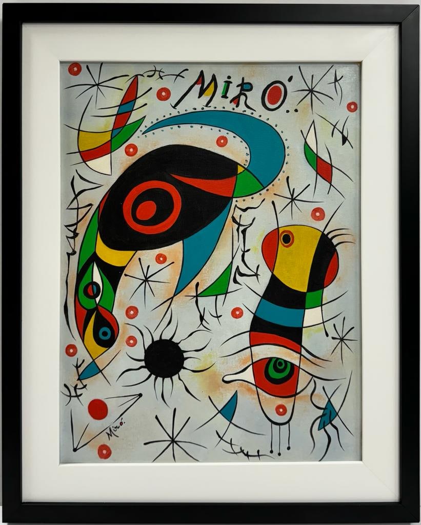 Joan Miro Spanish 1893 - 1983 Landscape Surrealism Dali Picasso era Oil on Canvas (1 of 5)