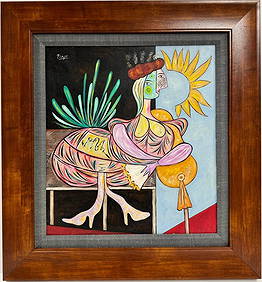 Pablo Picasso Spanish 1881 1973 Oil on Canvas Painting Dali , Magritte , Braque,Gris Cubism Era (1 of 7)