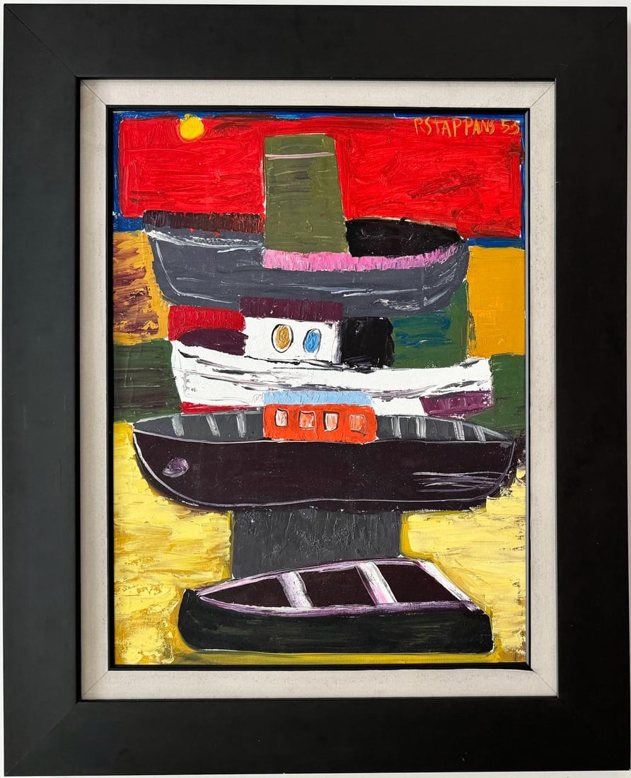 Raimonds Staprans 1926 American Oil on Canvas Painting Post Impressionist (1 of 7)