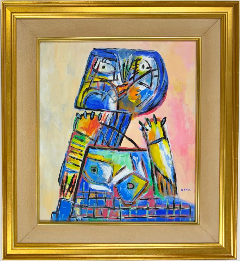 Karel Appel Dutch Painter 1921-2006 Gouache on Paper Kooning, Pollock, Munch, Expressionist Era (1 of 6)